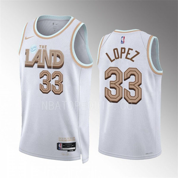 Mens Cleveland Cavaliers #33 Robin Lopez White 2022-23 City Edition Jersey
