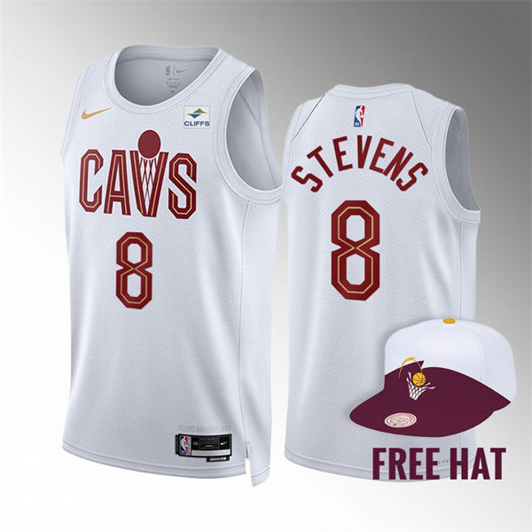 Mens Cleveland Cavaliers #8 Lamar Stevens 2022-23 White Association Edition Swingman Jersey