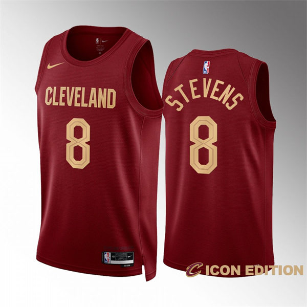 Mens Cleveland Cavaliers #8 Lamar Stevens Burgundy 2022-23 Icon Edition Swingman Jersey