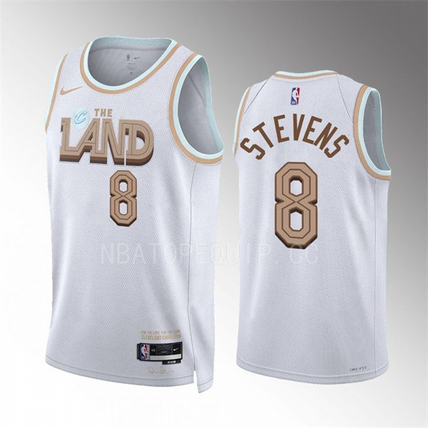 Mens Cleveland Cavaliers #8 Lamar Stevens White 2022-23 City Edition Jersey