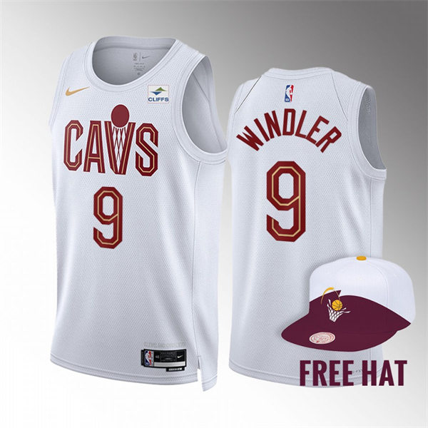 Mens Cleveland Cavaliers #9 Dylan Windler 2022-23 White Association Edition Swingman Jersey