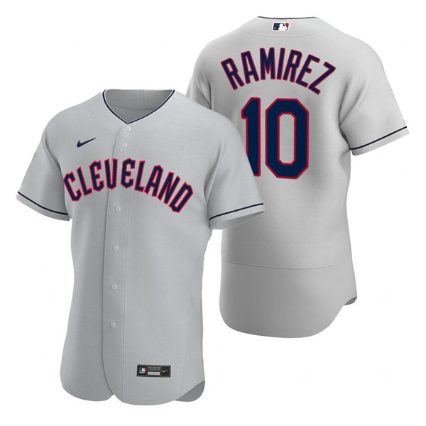 Mens Cleveland Guardians #10 Harold Ramirez Nike 2022 Grey Road Flex Base Authentic Player Jersey