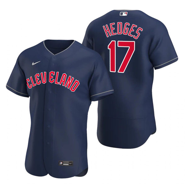 Mens Cleveland Guardians #17 Austin Hedges Nike 2022 Navy Alternate Flex Base Authentic Player Jersey