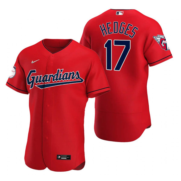 Mens Cleveland Guardians #17 Austin Hedges Nike 2022 Red Alternate Flex Base Authentic Player Jersey