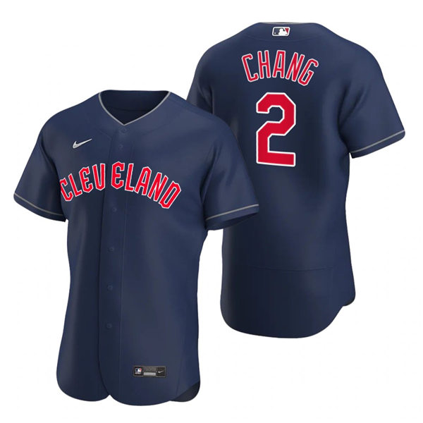 Mens Cleveland Guardians #2 Yu Chang Nike 2022 Navy Alternate Flex Base Authentic Player Jersey