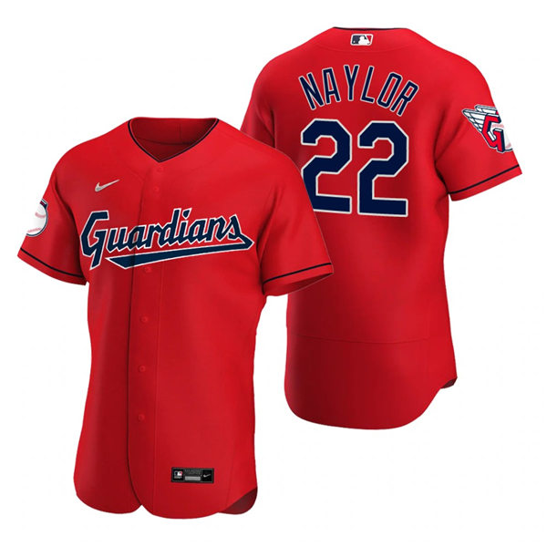 Mens Cleveland Guardians #22 Josh Naylor Nike 2022 Red Alternate Flex Base Authentic Player Jersey