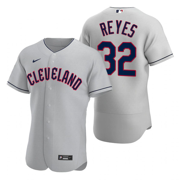 Mens Cleveland Guardians #32 Franmil Reyes Nike 2022 Grey Road Flex Base Authentic Player Jersey