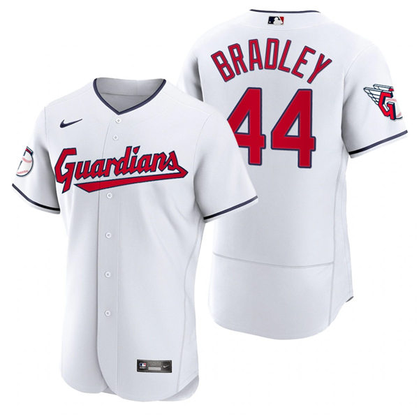 Mens Cleveland Guardians #44 Bobby Bradley Nike 2022 White Home Flex Base Authentic Player Jersey