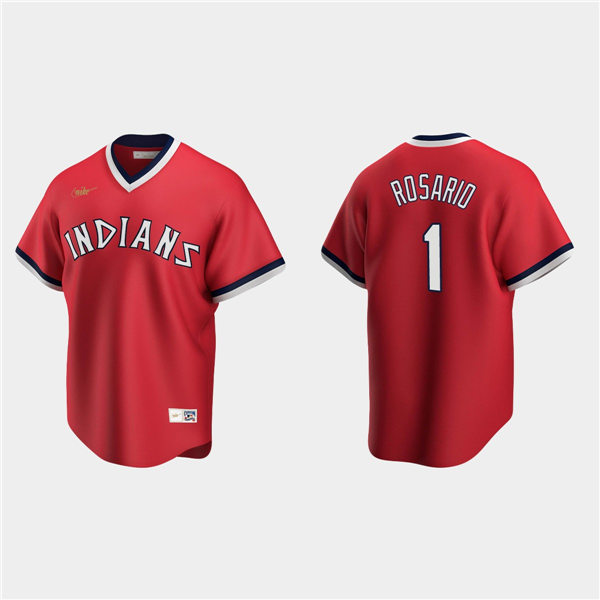 Mens Cleveland Indians #1 Amed Rosario Nike Red Cool Base Jersey1