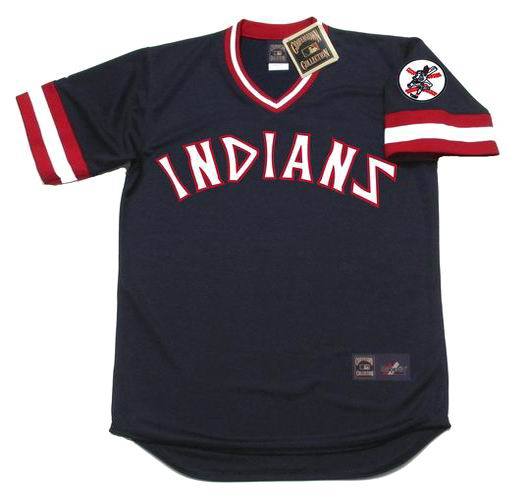 Mens Cleveland Indians #18 DUANE KUIPER Navy Pullover 1977 Majestic Cooperstown Throwback Away Jerseys