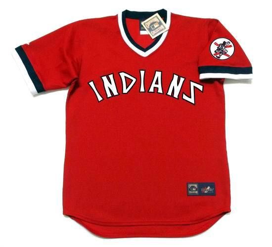 Mens Cleveland Indians #18 DUANE KUIPER Red Pullover 1975 Majestic Cooperstown Throwback Jerseys