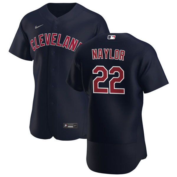 Mens Cleveland Indians #22 Josh Naylor Nike Navy Alternate Cleveland Flex Base Jersey