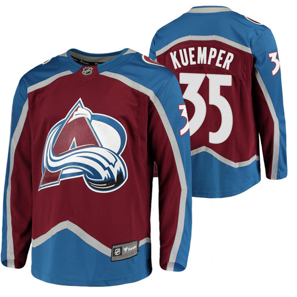 Mens Colorado Avalanche #35 Darcy Kuemper Adidas Burgundy Home Primegreen Player Jersey Stitched
