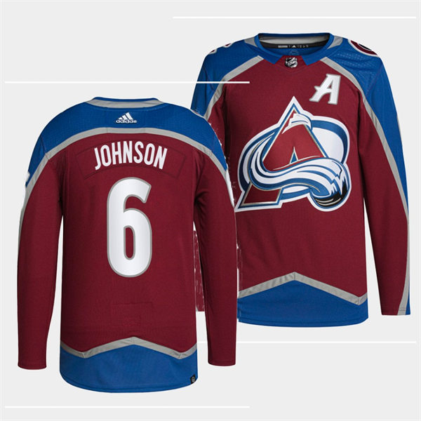 Mens Colorado Avalanche #6 Erik Johnson adidas Home Maroon Player Jersey Stitched