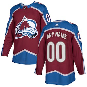 Mens Colorado Avalanche Custom adidas Burgundy Home Stitched Jersey Stitched