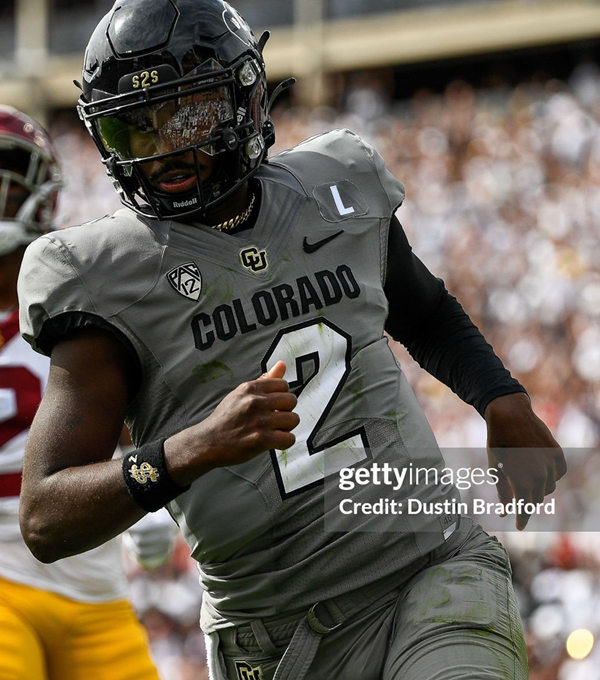Mens Colorado Buffaloes #2 Shedeur Sanders 2023 Grey Football Game Jersey