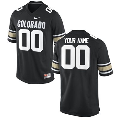 Mens Colorado Buffaloes Custom Replica Football Jersey - Black (2)