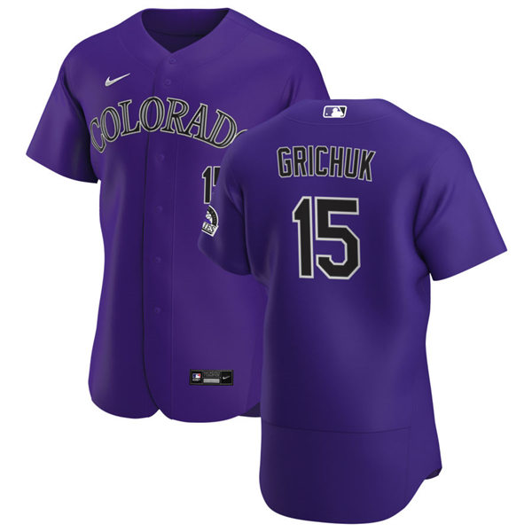 Mens Colorado Rockies #15 Randal Grichuk Nike Purple Alternate FlexBase Player Jersey
