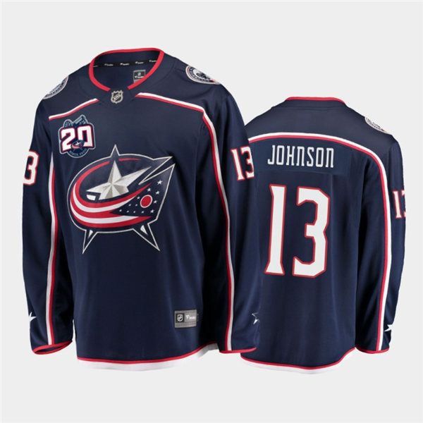 Mens Columbus Blue Jackets #13 Kent Johnson adidas Navy Home Stitched NHL Jersey Stitched