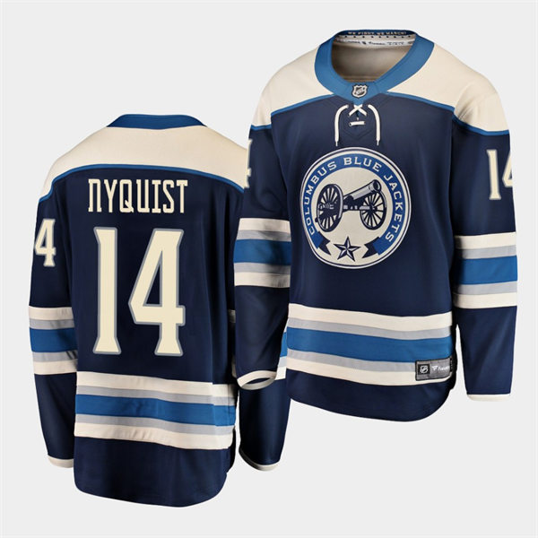 Mens Columbus Blue Jackets #14 Gustav Nyquist adidas Navy Third Jersey Stitched
