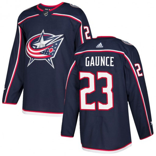 Mens Columbus Blue Jackets #23 Brendan Gaunce adidas Navy Home Jersey Stitched