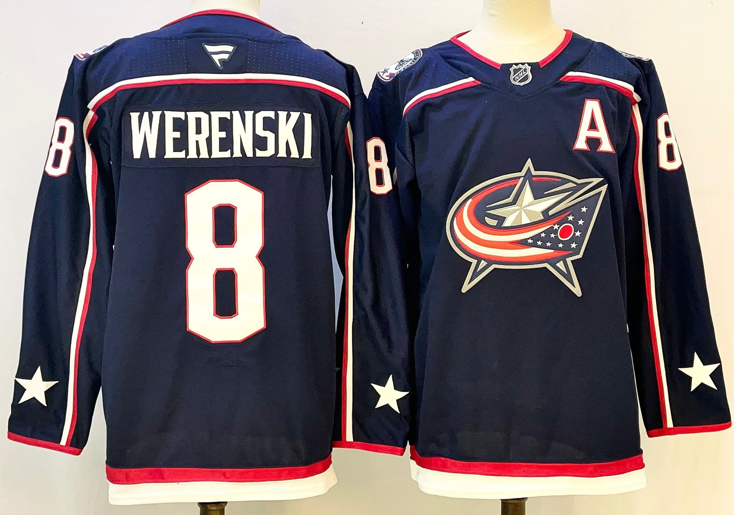 Mens Columbus Blue Jackets #8 Zach Werenski Fanatics  Navy 2025 NHL