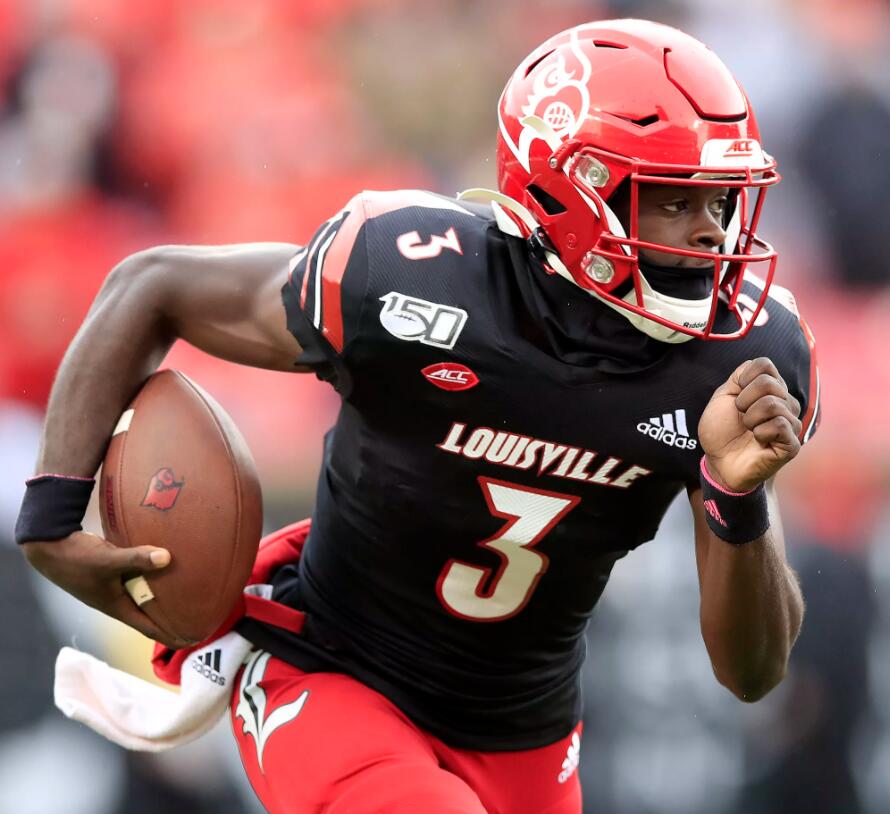 Mens Custom Louisville Cardinals 2018 Black Adidas College Personalized Football Jersey (Acc on Left front )