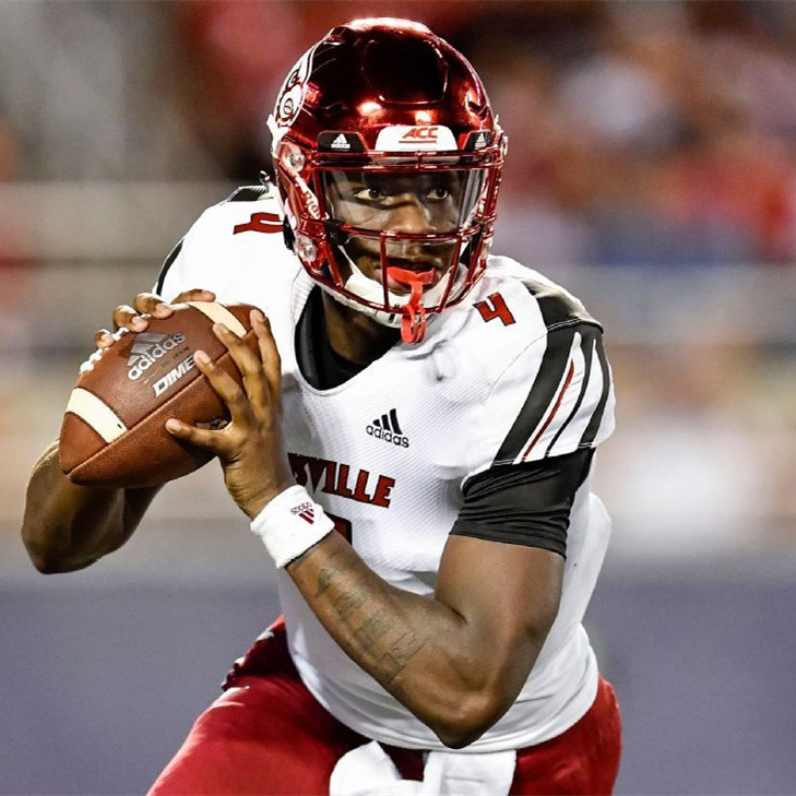 Mens Custom Louisville Cardinals 2018 White Adidas College Personalized Football Jersey (Acc on Left front )