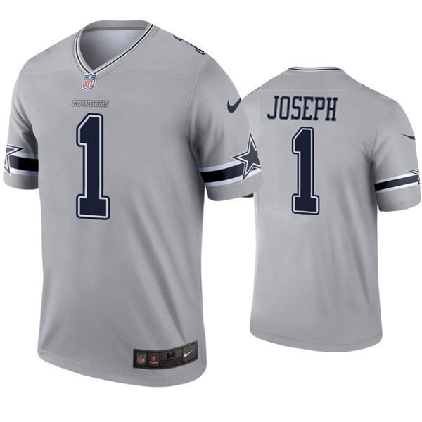 Mens Dallas Cowboys #1 Kelvin Joseph Nike Silver Inverted Legend Jersey