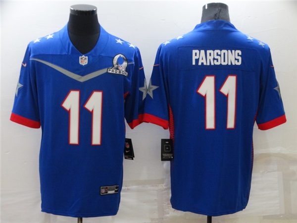 Mens Dallas Cowboys #11 Micah Parsons Royal 2022 NFC Pro Bowl Game Stitched Jersey