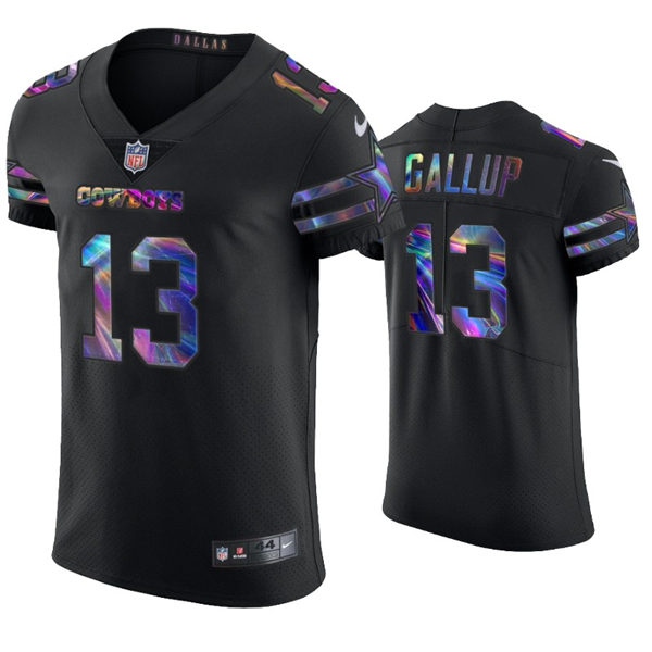 Mens Dallas Cowboys #13 Michael Gallup Nike Black Holographic Edition Jersey