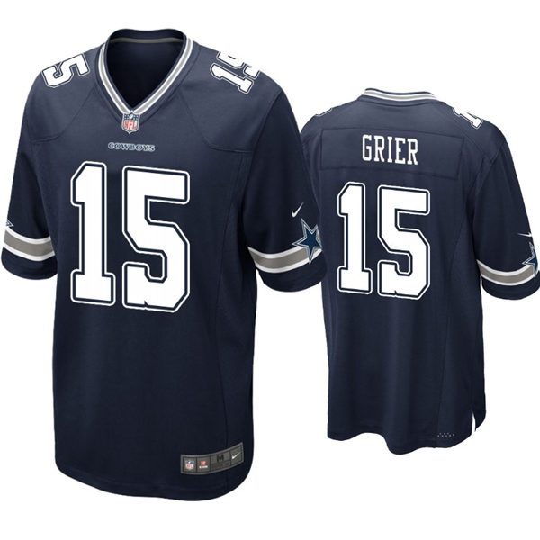 Mens Dallas Cowboys #15 Will Grier Nike Navy Team Color Untouchable Limited Jersey