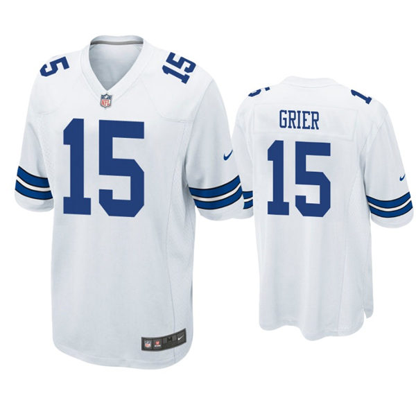 Mens Dallas Cowboys #15 Will Grier Nike White Vapor Limited Jersey