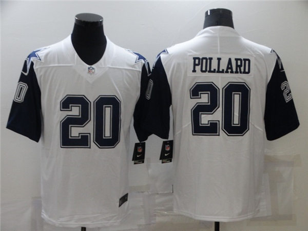 Mens Dallas Cowboys #20 Tony Pollard Nike White Color Rush Legend Player Stitched Jersey
