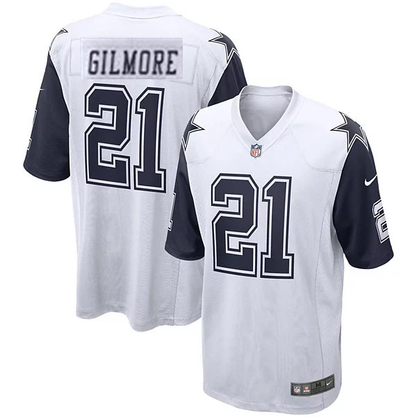 Mens Dallas Cowboys #21 Stephon Gilmore White Color Rush Legend Player Jersey
