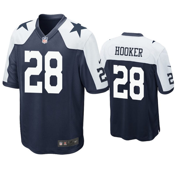 Mens Dallas Cowboys #28 Malik Hooker Nike Navy Alternate Vapor Limited Jersey