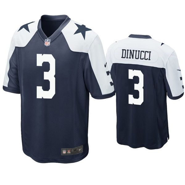 Mens Dallas Cowboys #3 Ben DiNucci Nike Navy Alternate Vapor Limited Jersey