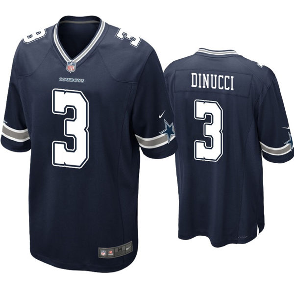 Mens Dallas Cowboys #3 Ben DiNucci Nike Navy Team Color Untouchable Limited Jersey