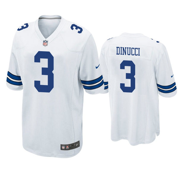 Mens Dallas Cowboys #3 Ben DiNucci Nike White Vapor Limited Jersey