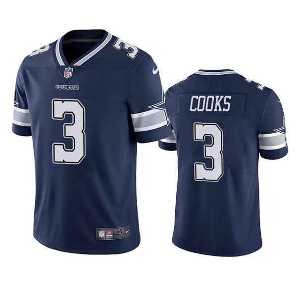 Mens Dallas Cowboys #3 Brandin Cooks Nike Navy Team Color Vapor Untouchable Limited Player Jersey