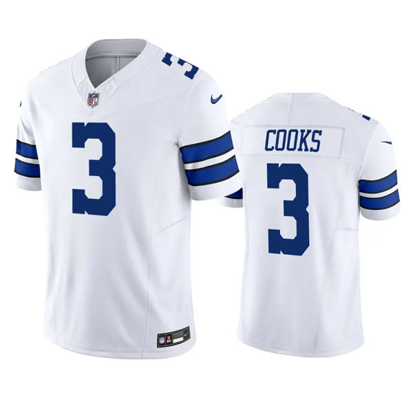 Mens Dallas Cowboys #3 Brandin Cooks Nike White Vapor Untouchable Limited Player Jersey