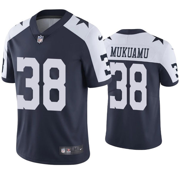 Mens Dallas Cowboys #38 Israel Mukuamu Nike Navy Alternate Vapor Limited Jersey