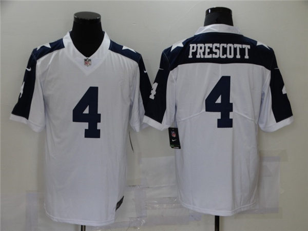 Mens Dallas Cowboys #4 Dak Prescott Nike White Retro Thanksgivings Limited Stitched Jersey