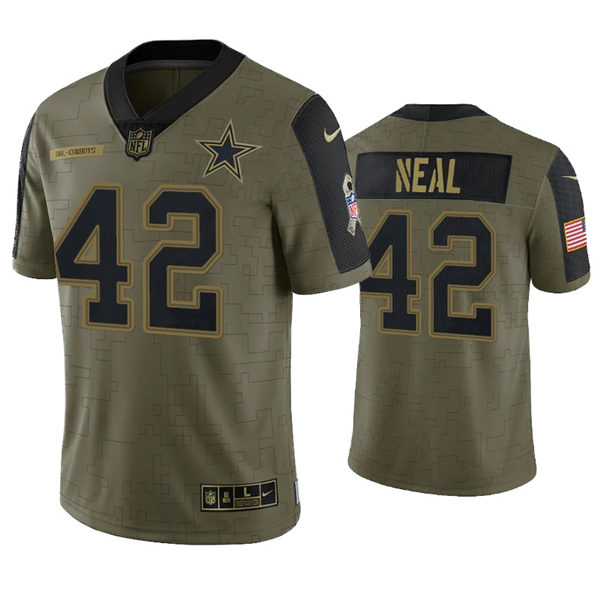 Mens Dallas Cowboys #42 Keanu Neal Nike Olive 2021 Salute To Service Limited Jersey