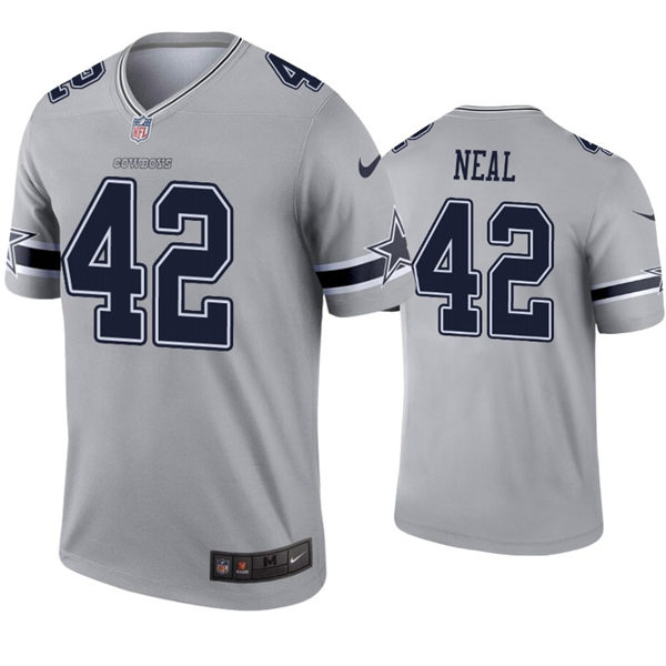 Mens Dallas Cowboys #42 Keanu Neal Nike Silver Inverted Legend Jersey