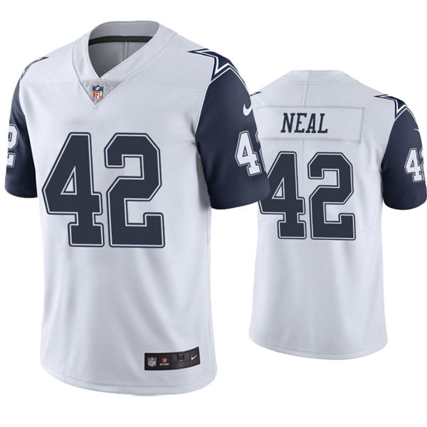Mens Dallas Cowboys #42 Keanu Neal Nike White Color Rush Legend Player Jersey