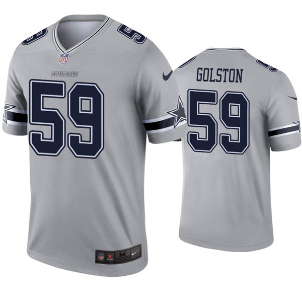 Mens Dallas Cowboys #59 Chauncey Golston Nike Silver Inverted Legend Jersey