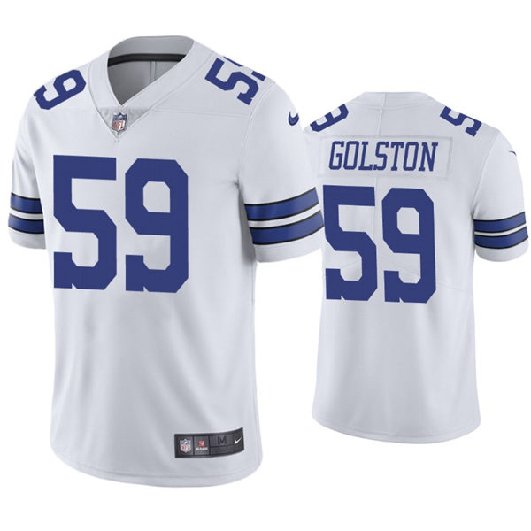 Mens Dallas Cowboys #59 Chauncey Golston Nike White Vapor Limited Jersey