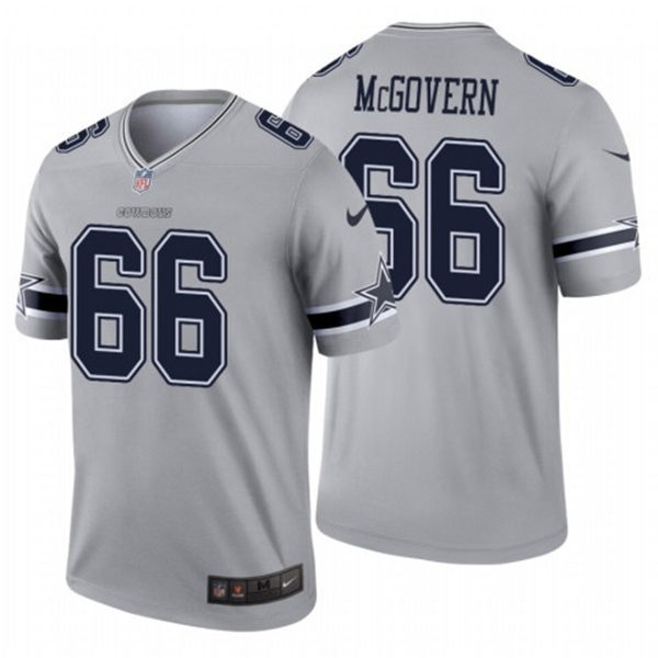 Mens Dallas Cowboys #66 Connor McGovern Nike Silver Inverted Legend Jersey