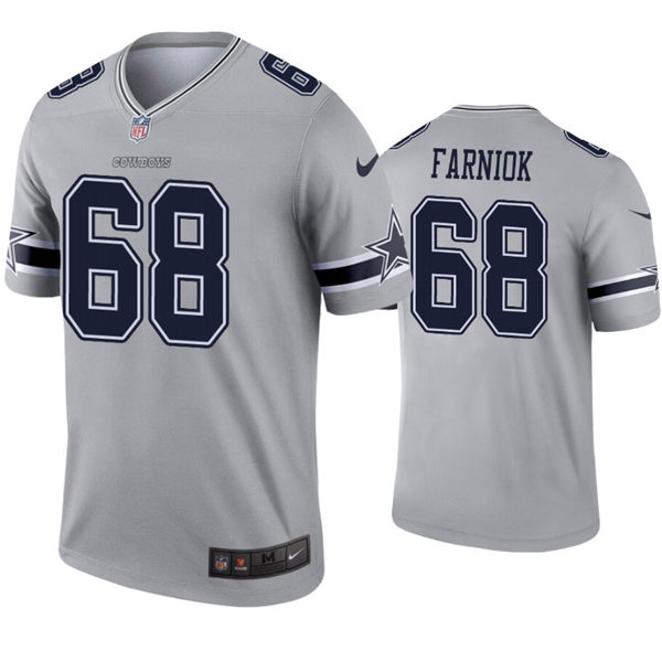Mens Dallas Cowboys #68 Matt Farniok Nike Silver Inverted Legend Jersey